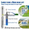 VEVOR Deep Well Submersible Pump, 3HP 230V/60Hz, 37GPM 640 ft Head, with 33 ft Cord & External Control Box