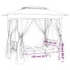 Garden Gazebo with Convertible Swing Bench Green Fabric&Steel