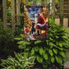 Portuguese Water Dog and Santa Claus Garden Flag Mailbox Flag Decorative Yard Flag Banner Outside Patio Artwork Yard Flower Beds, Garden Size