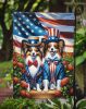 All American Papillon Garden Flag Mailbox Flag Decorative Yard Flag Banner Outside Patio Artwork Yard Flower Beds, Garden Size, Multicolor