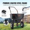 VEVOR Broadcast Spreader, 60 LB Walk-Behind Turf Spreader with 8" Wheels, Steel Push Fertilizer Spreader, Garden Seeder, and Salt Spreader