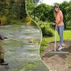 Floating Weed Lake Rake 36' Aquatic Pond Weed Cutter with Foam Floats