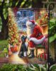 Portuguese Water Dog and Santa Claus Garden Flag Mailbox Flag Decorative Yard Flag Banner Outside Patio Artwork Yard Flower Beds, Garden Size