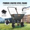 VEVOR Broadcast Spreader, 25 LB Walk-Behind Turf Spreader with 8" Wheels, Steel Push Fertilizer Spreader, Garden Seeder, and Salt Spreader