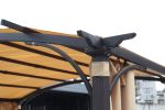 Patio Pergola 9 x 11ft Arched Gazebo with Waterproof Sun Shade Shelter Awning Steel Frame Grape Gazebo for Garden Backyard