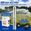 VEVOR Deep Well Submersible Pump, 3HP 230V/60Hz, 37GPM 640 ft Head, with 33 ft Cord & External Control Box