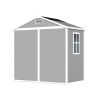 6' x 4.4' Resin Weather Resistant Outdoor Storage Shed with Floor for Garden,Backyard,Pool Tool, Light Grey