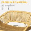 Outdoor Patio Porch Swing, 2-Seat Hanging Swing Chair with Thickened Cushions and Pillow, Rattan Porch Swing Chair Outdoor Hammock Chair for Porch