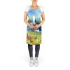 Massachusetts Mayflowers in Watercolor Apron Cooking Kitchen Server Baking Crafts Gardening for Adult Women Men, Unisex, Large, Multicolor