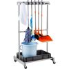 VEVOR Garden Tool Organizer, 10 Slots with Hooks, Yard Tool Tower Rack with Wheels for Garage Organization and Storage