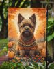 Cairn Terrier Fall Garden Flag Mailbox Flag Decorative Yard Flag Banner Outside Patio Artwork Yard Flower Beds, Garden Size, Multicolor