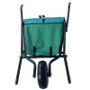 Collapsible Wheelbarrow 176 lbs Folding Yard Garden Wheelbarrow Foldable Lightweight Gardening Heavy Duty Oxford Cloth Green Lawn Cart for Grass, Leaf