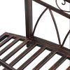 3.3' Classic Garden Bridge Metal Arch Zen Footbridge with Safety Siderails, Decorative Footbridge, Delicate Scrollwork & Corner Spheres for Stream