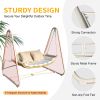 Outdoor Patio Porch Swing, 2-Seat Hanging Swing Chair with Thickened Cushions and Pillow, Rattan Porch Swing Chair Outdoor Hammock Chair for Porch