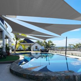 Artpuch Custom Size Dark Grey Sun Shade Sail Triangle Canopy 185 GSM Durable Fabric UV Block Awning for Outdoor Patio Garden Backyard (Customized Avai (Color: dark grey, size: 06x08x10)