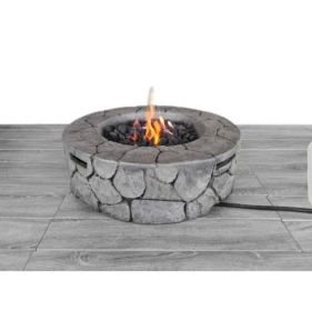 9'' H x 28'' W Fiber Reinforced Concrete Outdoor Fire pit (Color: as pic)