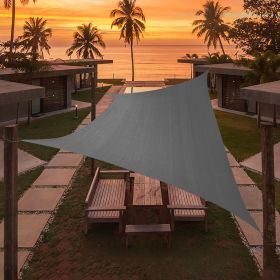 Artpuch Custom Size Dark Grey Sun Shade Sail Triangle Canopy 185 GSM Durable Fabric UV Block Awning for Outdoor Patio Garden Backyard (Customized Avai (Color: dark grey, size: 19'X29')