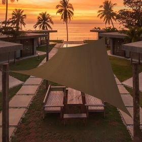 Artpuch Custom Size Brown Sun Shade Sail Triangle Canopy 185 GSM Durable Fabric UV Block Awning for Outdoor Patio Garden Backyard (Customized Availabl (Color: Brown, size: 20'X28')
